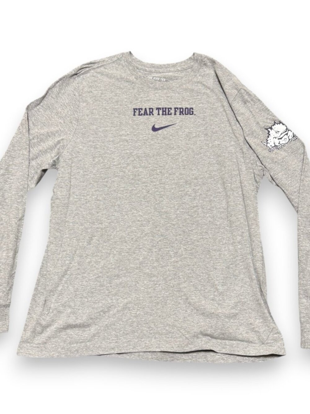 TCU Horned Frogs Nike Men's Grey Long Sleeve Shirt Size Large